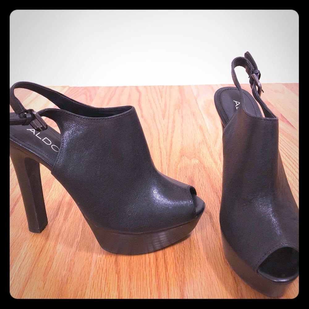 ALDO Peep toe heels in black size 38 / 8 US
